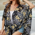 Sunshine Time Floral Print Long Sleeve Coverup