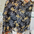 Sunshine Time Floral Print Long Sleeve Coverup
