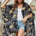 Sunshine Time Floral Print Long Sleeve Coverup