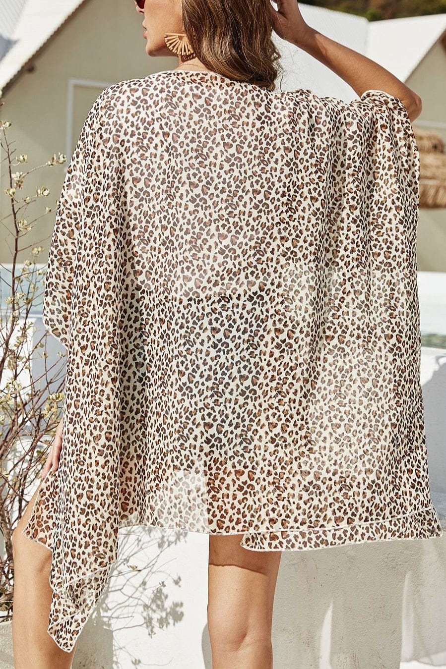 Wild Thing Leopard Print Long Sleeve Coverup