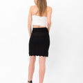 Parker Scalloped Pencil Skirt - Black