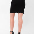 Parker Scalloped Pencil Skirt - Black