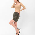 Britney Asymmetrical Accent Skirt - Green