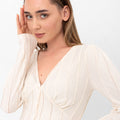 Daisy Bohemian Long-Sleeve Blouse - Beige