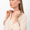 Vanessa Slouchy Button-Up Shirt - Beige