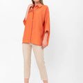 Bethany Over-Sized Button Down Shirt - Orange
