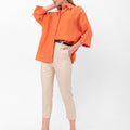 Bethany Over-Sized Button Down Shirt - Orange