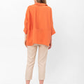 Bethany Over-Sized Button Down Shirt - Orange