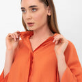 Bethany Over-Sized Button Down Shirt - Orange