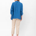 Bethany Over-Sized Button Down Shirt - Blue