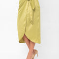 Audriana Wrap-Around Midi Skirt - Green