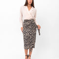 Zoe Zebra Print Midi Skirt