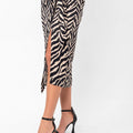 Zoe Zebra Print Midi Skirt
