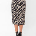 Zoe Zebra Print Midi Skirt