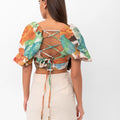 Lorelei Tropical Print Crop Top - Green