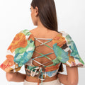 Lorelei Tropical Print Crop Top - Green