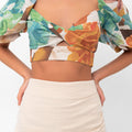 Lorelei Tropical Print Crop Top - Green