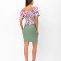 Parker Scalloped Pencil Skirt - Green