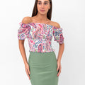 Parker Scalloped Pencil Skirt - Green