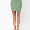 Parker Scalloped Pencil Skirt - Green