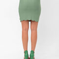 Parker Scalloped Pencil Skirt - Green