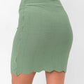 Parker Scalloped Pencil Skirt - Green