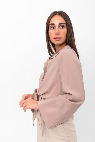 Marilyn Tie-Up Shirt - Beige