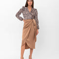 Laryssa Mosaic Printed Ruffle Blouse