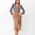 Laryssa Mosaic Printed Ruffle Blouse
