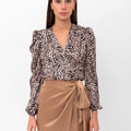 Laryssa Mosaic Printed Ruffle Blouse