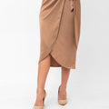Audriana Wrap-Around Midi Skirt - Brown