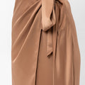 Audriana Wrap-Around Midi Skirt - Brown