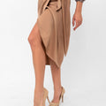 Audriana Wrap-Around Midi Skirt - Brown