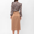 Audriana Wrap-Around Midi Skirt - Brown