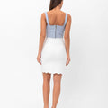 Parker Scalloped Pencil Skirt - White