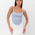 Parker Scalloped Pencil Skirt - White