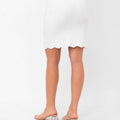 Parker Scalloped Pencil Skirt - White
