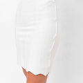 Parker Scalloped Pencil Skirt - White