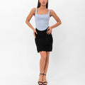 Parker Scalloped Pencil Skirt - Black