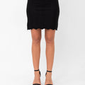 Parker Scalloped Pencil Skirt - Black
