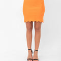 Parker Scalloped Pencil Skirt - Orange
