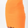 Parker Scalloped Pencil Skirt - Orange