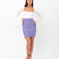 Parker Scalloped Pencil Skirt - Purple