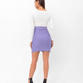 Parker Scalloped Pencil Skirt - Purple