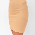 Parker Scalloped Pencil Skirt - Apricot