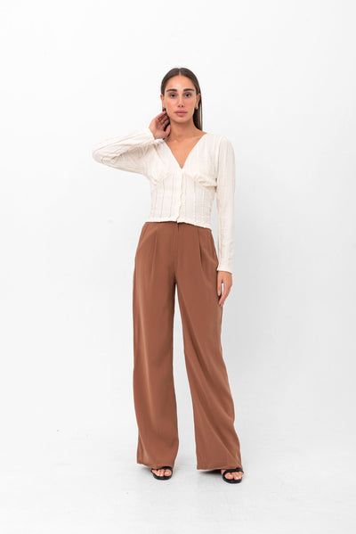 Daisy Bohemian Long-Sleeve Blouse - Beige