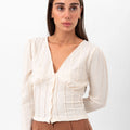 Daisy Bohemian Long-Sleeve Blouse - Beige