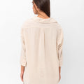 Vanessa Slouchy Button-Up Shirt - Beige