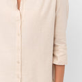 Vanessa Slouchy Button-Up Shirt - Beige