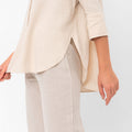 Vanessa Slouchy Button-Up Shirt - Beige